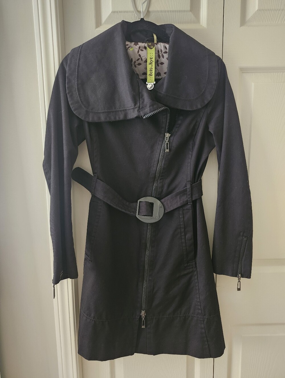 Soia & Kyo Black Trench Coat with Belt